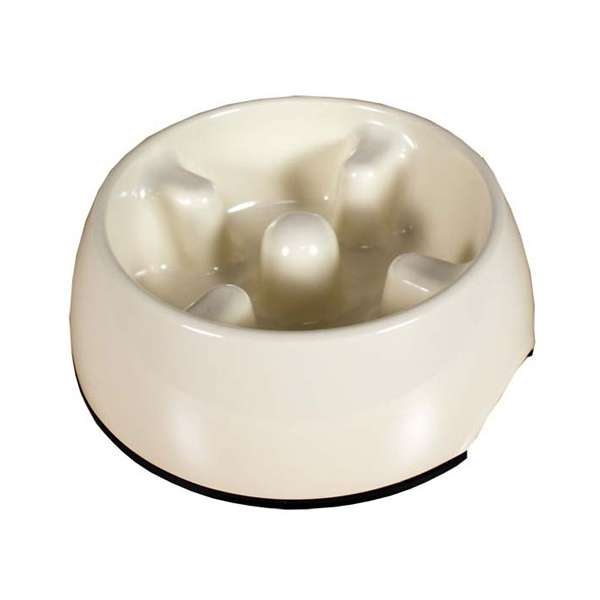 DOGIT - Go-Slow Anti-schrok Voerbak - Wit - 300 ml