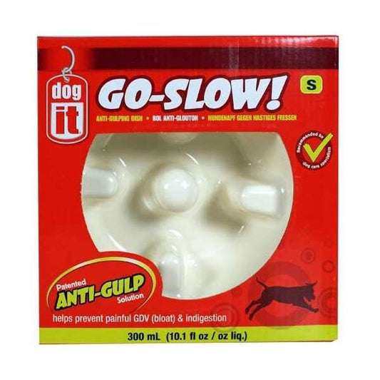 DOGIT - Go-Slow Anti-schrok Voerbak - Wit - 300 ml