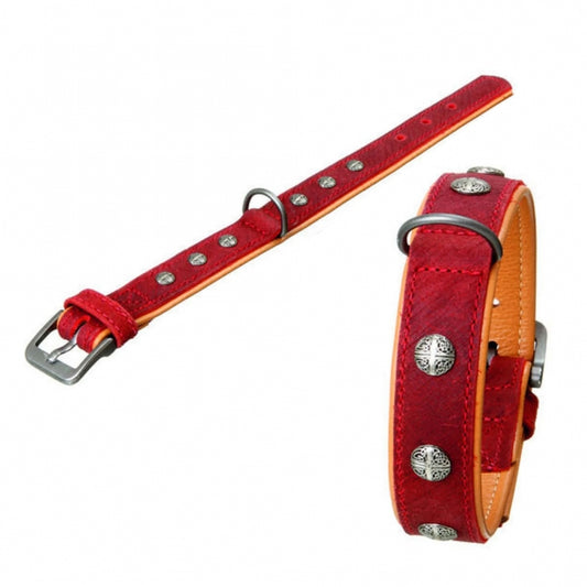 Karlie - BUFFALO ORIENTAL Halsband - Donkerrood/naturel - 30 mm / 40 cm