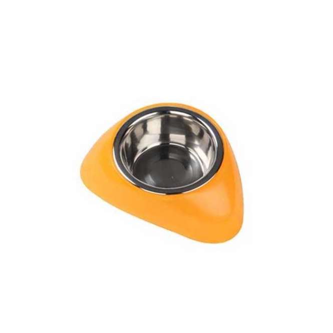 Pawise roestvrijstalen kom met kunststof houder - 450 ml / Oranje