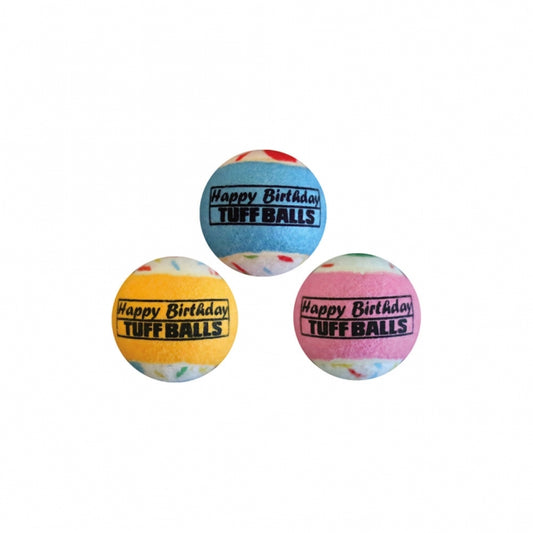 Tuff bal - Happy Birthday - 6cm - verpakking van 3