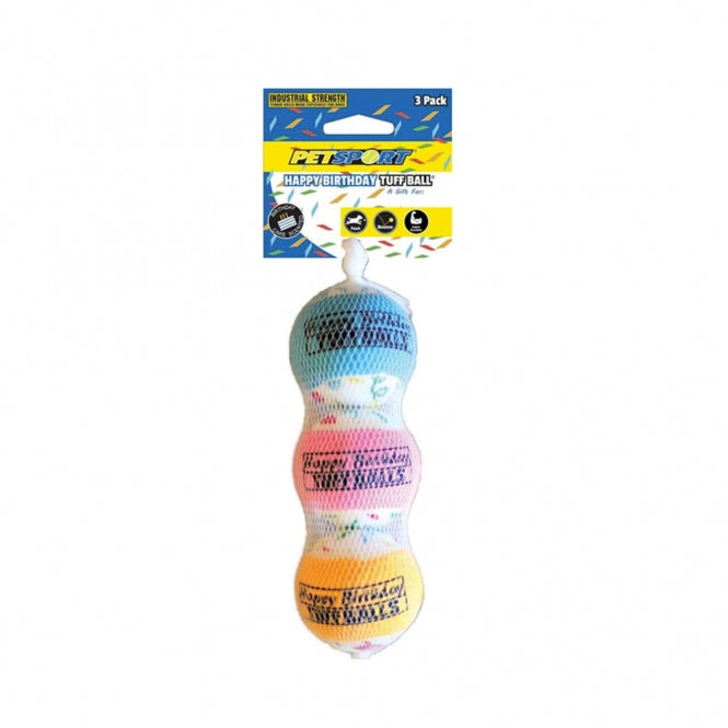 Tuff bal - Happy Birthday - 6cm - verpakking van 3