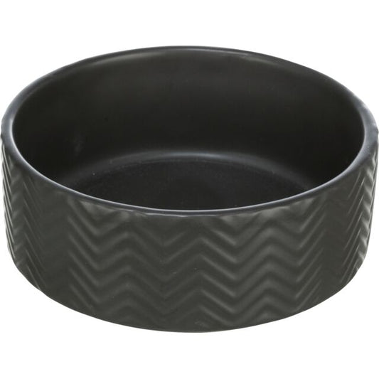 Trixie Bak van structuurkeramiek - zwart - 0,4 l/ø 13 cm