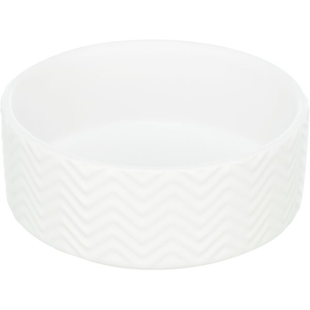 Trixie Bak van structuurkeramiek - wit - 0,9 l/ø 16 cm