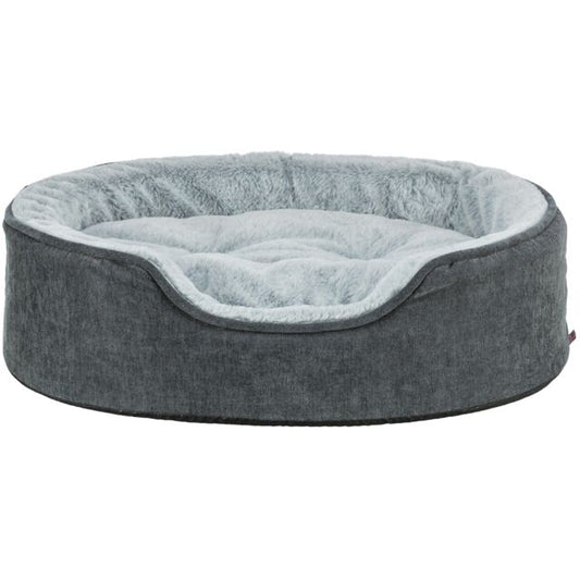 Trixie Vital Bed Lino Soft, ovaal - grijs/lichtgrijs - 110 x 92 cm