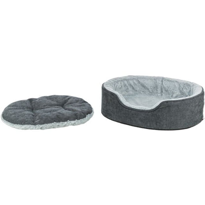 Trixie Vital Bed Lino Soft, ovaal - grijs/lichtgrijs - 110 x 92 cm