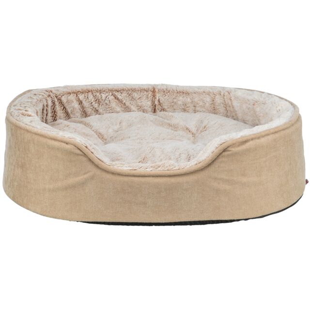 Trixie Vital Bed Lino Soft, ovaal - beige/crème - 110 × 92 cm