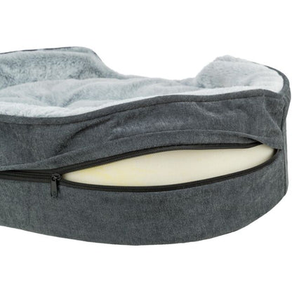 Trixie Vital Bed Lino Soft, ovaal - grijs/lichtgrijs - 83 x 67 cm