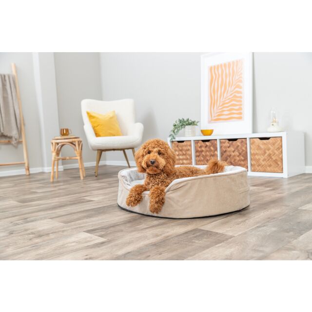 Trixie Vital Bed Lino Soft, ovaal - beige/crème - 60 × 45 cm
