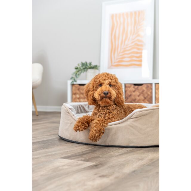 Trixie Vital Bed Lino Soft, ovaal - beige/crème - 83 × 67 cm