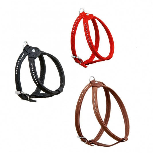 Karlie - Buffel Strass - Harnas - Rood - 10 mm / 25-32 cm