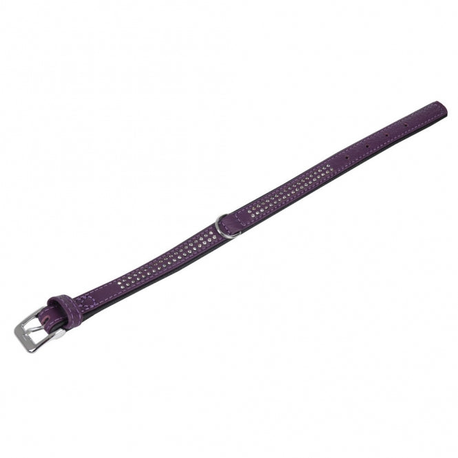 Karlie Vintage Strass-Halsband - Violet - 3-rijig, 55cm / 30mm
