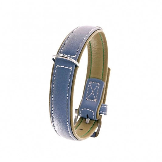 Karlie Vintage Trend Halsband - Rookblauw / Mosgroen - 65cm / 40 mm