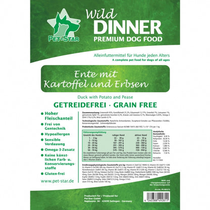 Wild Dinner Eend - Graanvrij - 500 g