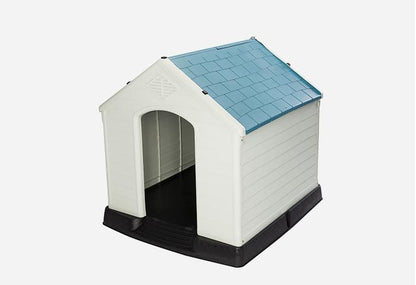 Topmast Hondenhok kunststof | Weerbestendig | Wit + Blauw